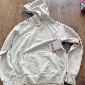 Athleta Girl light grey with pink/purple/blue 🫟 Hoodie size XL/14 NWT